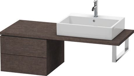 台面配套的矮浴柜, LC583707272 深色打磨橡木 哑光, 实木饰面
