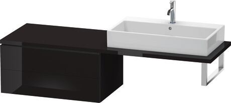 台面配套的矮浴柜, LC583904040 黑色 高光, 清漆