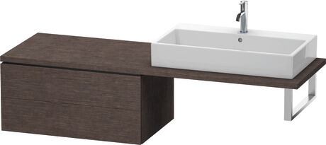 Low cabinet for console, LC583907272 Brushed dark oak Matt, Real wood veneer