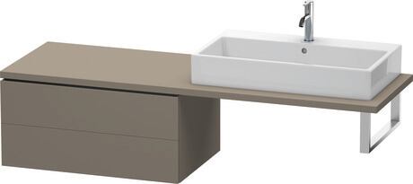 Low cabinet for console, LC583909090 Flannel Grey Satin Matt, Lacquer