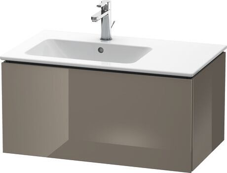 Vanity unit wall-mounted, LC614108989 Flannel Grey High Gloss, Lacquer