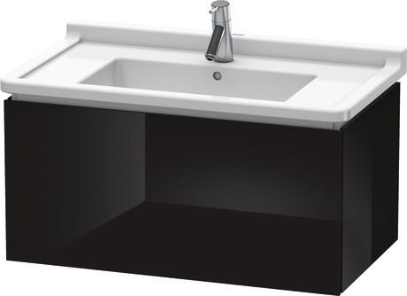 Meuble sous lavabo suspendu, LC616504040 Noir brillant, Laqué