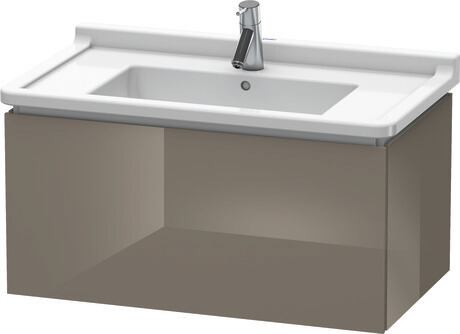 Vanity unit wall-mounted, LC616508989 Flannel Grey High Gloss, Lacquer