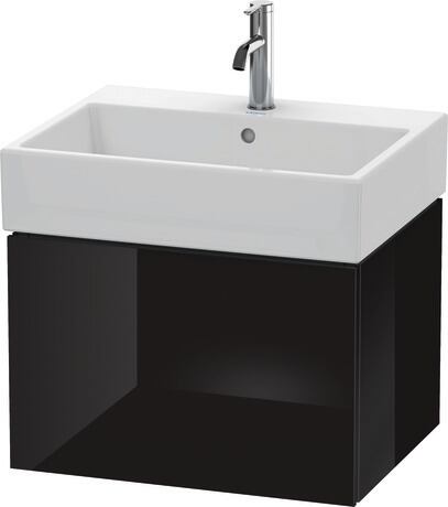 Meuble sous lavabo suspendu, LC617504040 Noir brillant, Laqué