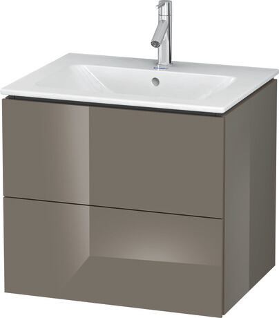 Vanity unit wall-mounted, LC624008989 Flannel Grey High Gloss, Lacquer