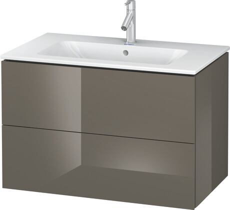 Vanity unit wall-mounted, LC624108989 Flannel Grey High Gloss, Lacquer