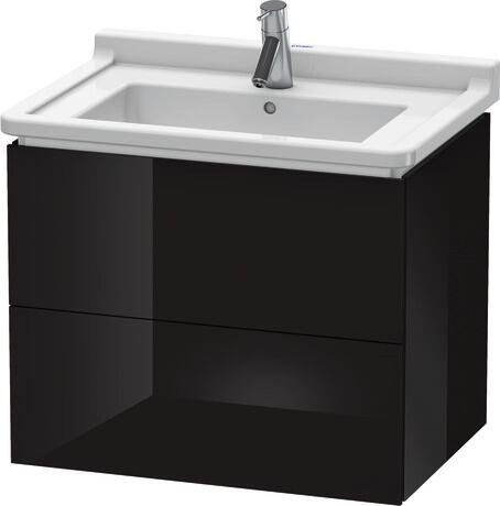 Vanity unit wall-mounted, LC626404040 Black High Gloss, Lacquer