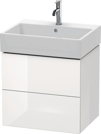 Vanity unit wall-mounted, LC627502222 White High Gloss, Decor