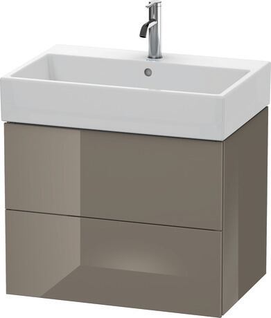 Vanity unit wall-mounted, LC627608989 Flannel Grey High Gloss, Lacquer