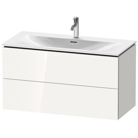 Vanity unit wall-mounted, LC630802222 White High Gloss, Decor