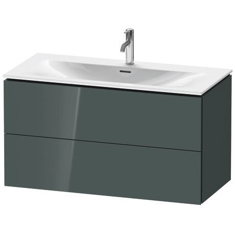 Vanity unit wall-mounted, LC630803838 Dolomite Gray High Gloss, Lacquer