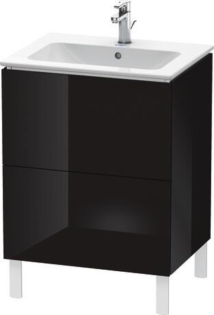 Mueble bajo lavabo al suelo, LC662504040 Negro Brillante, Lacado