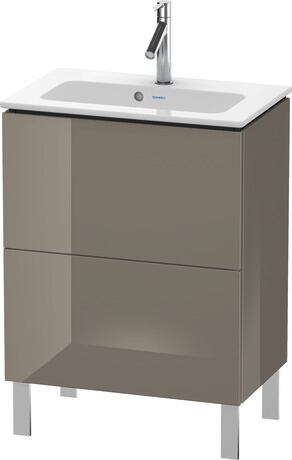 Vanity unit floorstanding, LC667308989 Flannel Grey High Gloss, Lacquer
