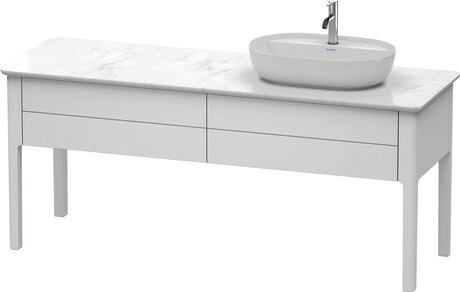 Console vanity unit floorstanding, LU9563R3636 White Satin Matte, Lacquer