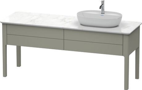 Console vanity unit floorstanding, LU9563R9292 Stone Gray Satin Matte, Lacquer