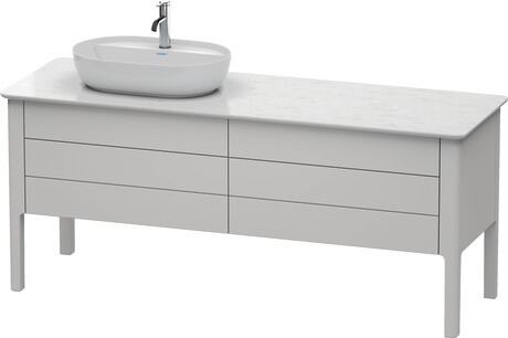 Meuble sous lavabo à poser pour plan de toilette, LU9568L3939 Blanc Nordic satiné, Laqué