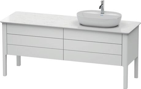 Console vanity unit floorstanding, LU9568R3636 White Satin Matte, Lacquer