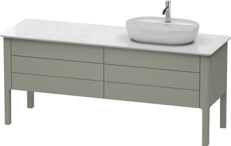 Console vanity unit floorstanding, LU9568R9292 Stone Gray Satin Matte, Lacquer