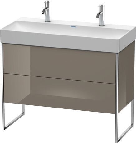 Vanity unit floorstanding, XS444408989 Flannel Grey High Gloss, Lacquer
