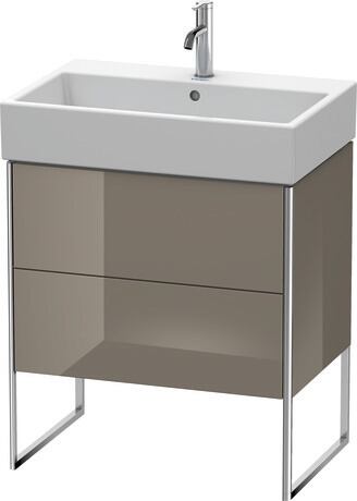 Vanity unit floorstanding, XS447408989 Flannel Grey High Gloss, Lacquer