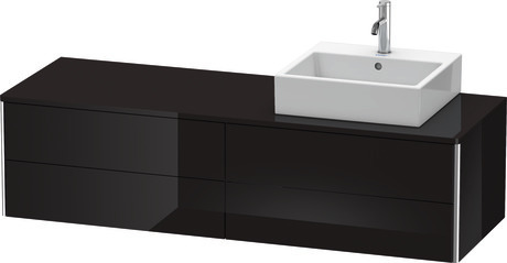 Mueble bajo lavabo para encimera, XS4914R4040 Negro Brillante, Lacado