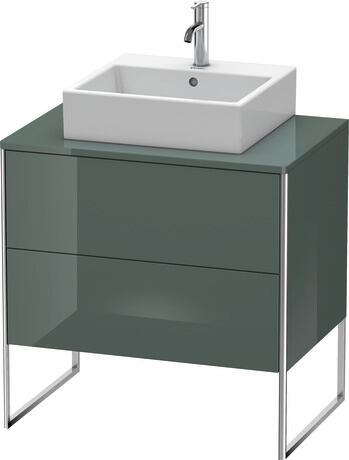 Mueble bajo lavabo al suelo con encimera, XS492003838 Gris (Dolomiti) Brillante, Lacado