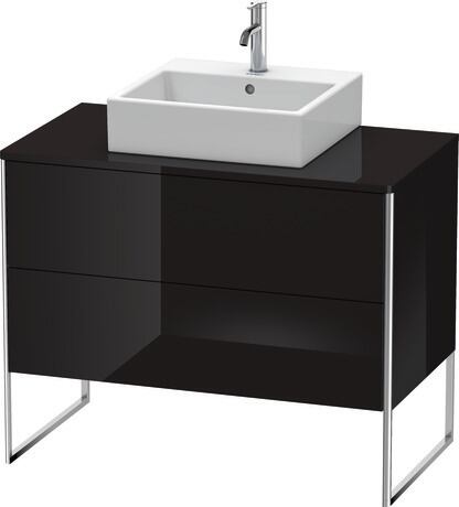 Mueble bajo lavabo al suelo con encimera, XS492104040 Negro Brillante, Lacado