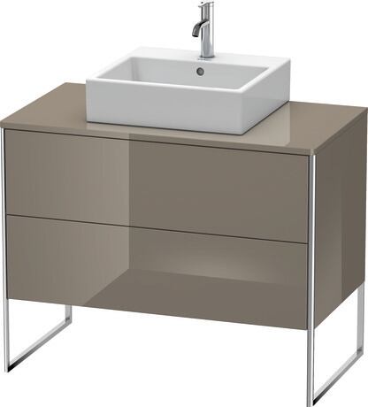 Mueble bajo lavabo al suelo con encimera, XS492108989 Franela gris Brillante, Lacado