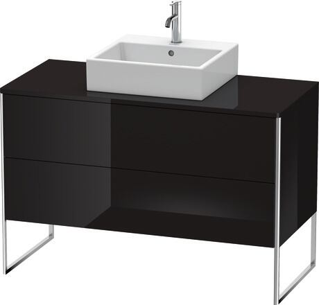 Mueble bajo lavabo al suelo con encimera, XS492204040 Negro Brillante, Lacado