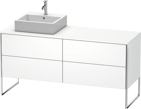 Meuble sous lavabo à poser pour plan de toilette, XS4924L1818 Blanc mat, Décor