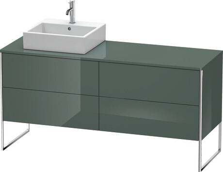 Mueble bajo lavabo al suelo con encimera, XS4924L3838 Gris (Dolomiti) Brillante, Lacado