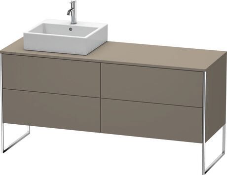 Console vanity unit floorstanding, XS4924L9090 Flannel Grey Satin Matt, Lacquer