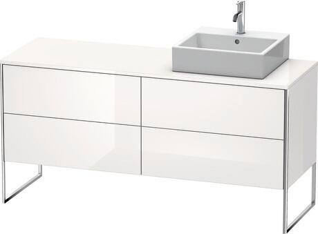 Mueble bajo lavabo al suelo con encimera, XS4924R2222 Blanco Brillante, Decoración