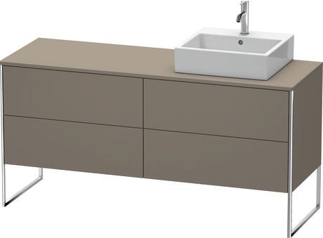 Console vanity unit floorstanding, XS4924R9090 Flannel Grey Satin Matt, Lacquer