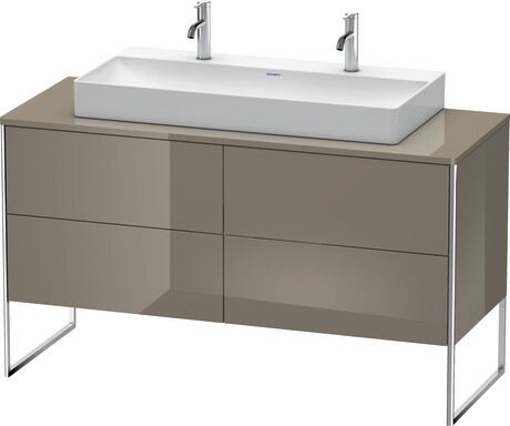 Console vanity unit floorstanding, XS4925M8989 Flannel Grey High Gloss, Lacquer