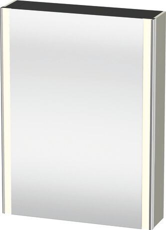 镜柜, XS7111L60608000 灰褐色, 铰链位置: 左, 柜身材质: 高密度 MDF 板, 插座: 一体式, 插座数量: 1, 电源插座类型: C