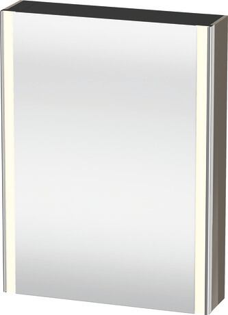 镜柜, XS7111L89898000 法兰绒灰色, 铰链位置: 左, 柜身材质: 高密度 MDF 板, 插座: 一体式, 插座数量: 1, 电源插座类型: C