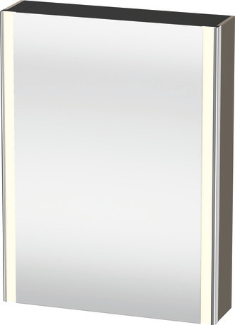 镜柜, XS7111L90908000 法兰绒灰色, 铰链位置: 左, 柜身材质: 高密度 MDF 板, 插座: 一体式, 插座数量: 1, 电源插座类型: C