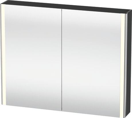 Mirror cabinet, XS7113049490000 Graphite, Body material: Highly compressed three-layer chipboard, Socket: Integrated, Number of sockets: 1, plug socket type: F