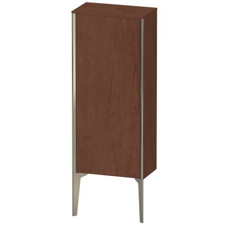 Semi-tall cabinet, XV1305LB113 Hinge position: Left, American walnut Matt, Real wood veneer, Profile colour: Champagne, Profile: Champagne