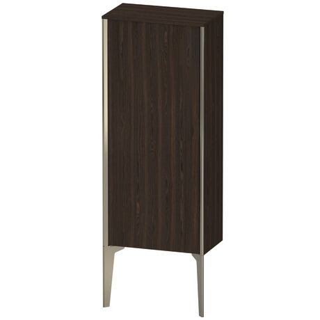 Semi-tall cabinet, XV1305LB169 Hinge position: Left, Brushed walnut Matt, Real wood veneer, Profile colour: Champagne, Profile: Champagne