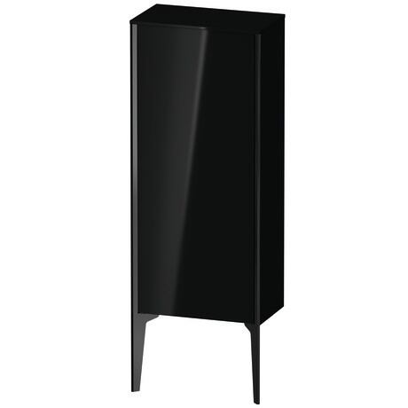 Semi-tall cabinet, XV1305LB240 Hinge position: Left, Black High Gloss, Lacquer, Profile colour: Black, Profile: Black