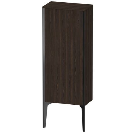 Semi-tall cabinet, XV1305LB269 Hinge position: Left, Brushed walnut Matt, Real wood veneer, Profile colour: Black, Profile: Black