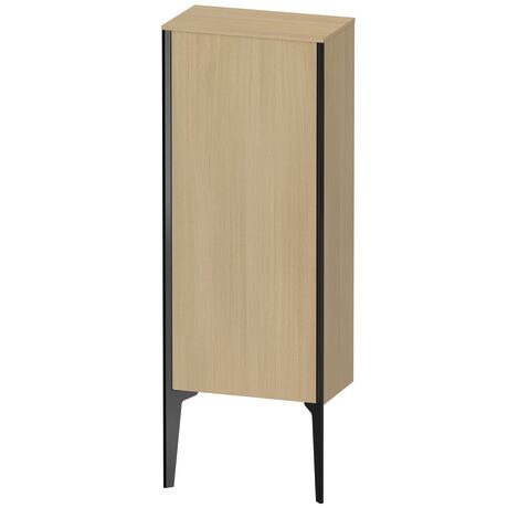 Semi-tall cabinet, XV1305LB271 Hinge position: Left, Mediterranean oak Matt, Real wood veneer, Profile colour: Black, Profile: Black