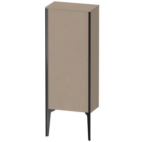 Semi-tall cabinet, XV1305LB275 Hinge position: Left, Linen Matt, Decor, Profile colour: Black, Profile: Black