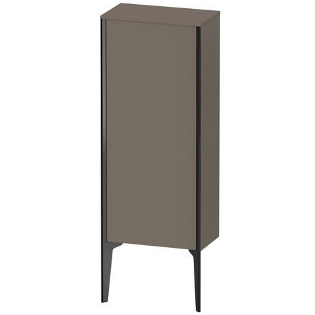 Semi-tall cabinet, XV1305LB290 Hinge position: Left, Flannel Grey Satin Matt, Lacquer, Profile colour: Black, Profile: Black