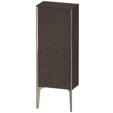 Semi-tall cabinet, XV1305RB172 Hinge position: Right, Brushed dark oak Matt, Real wood veneer, Profile colour: Champagne, Profile: Champagne