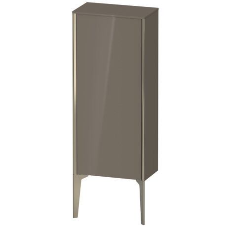 Semi-tall cabinet, XV1305RB189 Hinge position: Right, Flannel Grey High Gloss, Lacquer, Profile colour: Champagne, Profile: Champagne