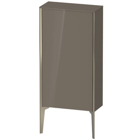 Semi-tall cabinet, XV1306LB189 Hinge position: Left, Flannel Grey High Gloss, Lacquer, Profile colour: Champagne, Profile: Champagne