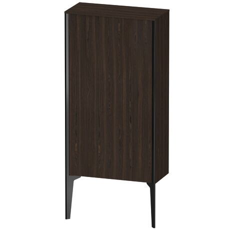 Semi-tall cabinet, XV1306LB269 Hinge position: Left, Brushed walnut Matt, Real wood veneer, Profile colour: Black, Profile: Black